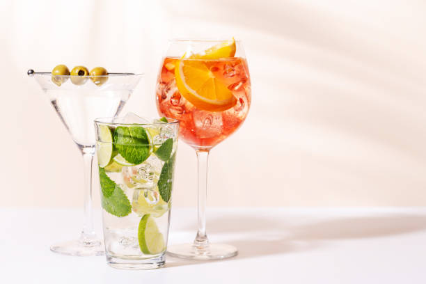 istock A vibrant display of cocktails, including Spritz, Mojito, and Martini 2195450965