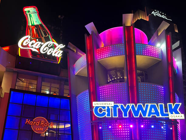 Osaka, Japan - January 18, 2025 : Hard Rock Cafe at Universal Citywalk Osaka. Universal CityWalk Osaka is a three block entertainment, dining and shopping promenade located next to the Universal Studios JAPAN theme park