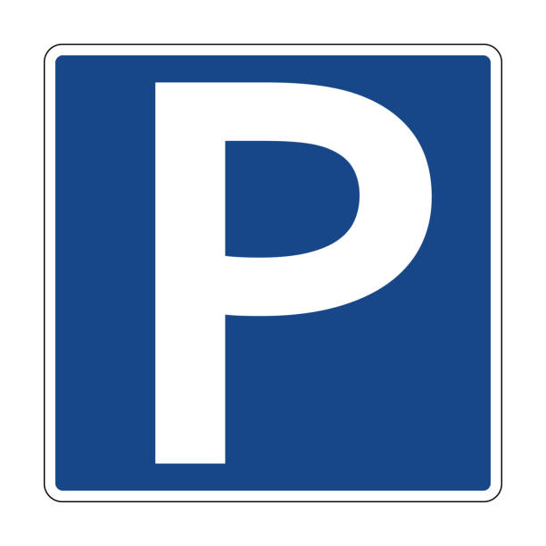 istock Road sign parking. Parking place. Information sign indicates that parking vehicles is permitted on this section of the road. Designates zones where parking vehicles is permitted. 2195451343
