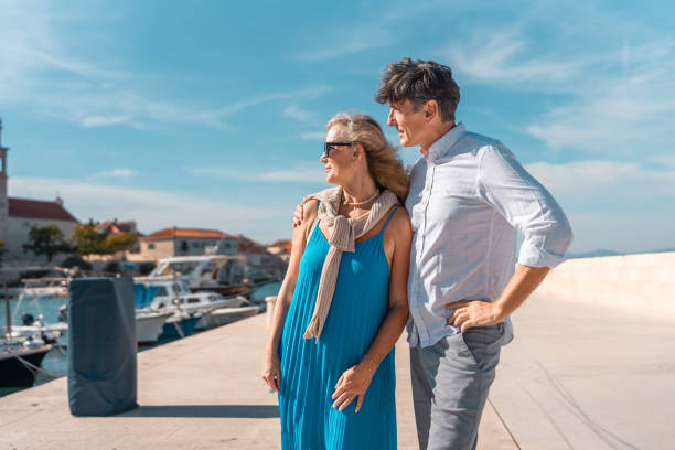 istock Mature Couple Exploring Adriatic Coastal Town 2195461461