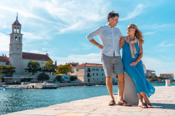 istock Mature Couple Enjoying Sutivan Harbor View 2195461505