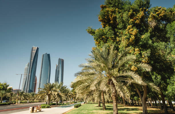 abu dhabi skyline at the day