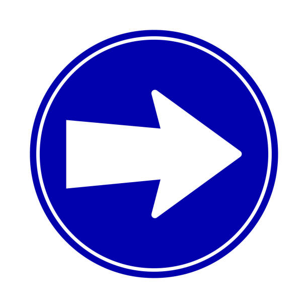 R49 Right Signcode 110+ Blue Circular Right Turn Traffic Sign Stock Photos, Pictures ...