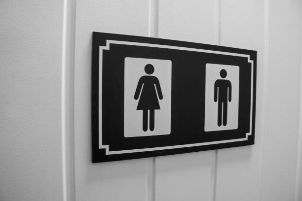 istock A sign with two men and two women on it 2195478183