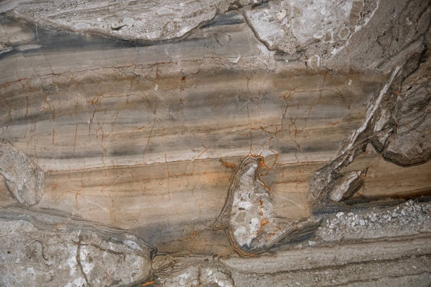 istock Natural stone texture with brown and gray tones and organic crack patterns 2195484606