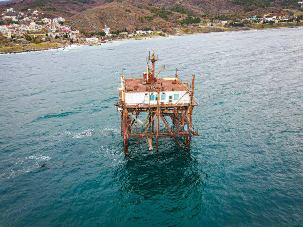 floating crane on the river