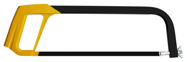 Yellow black hack saw isolated on white background with clipping path