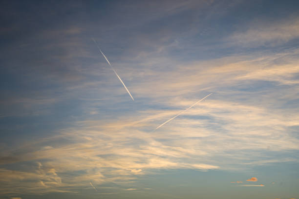 Photo of a beautiful sunset in the sky taken in macro