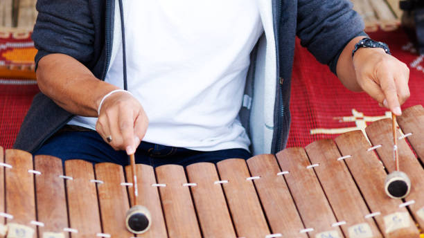 istock Hands of thai man playing xylophone 2195503940