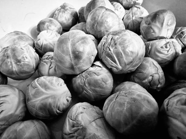 A heap of Brussel sprouts for sale