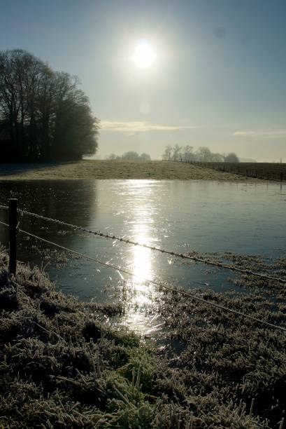 istock Sunrise on iced water 2195507713