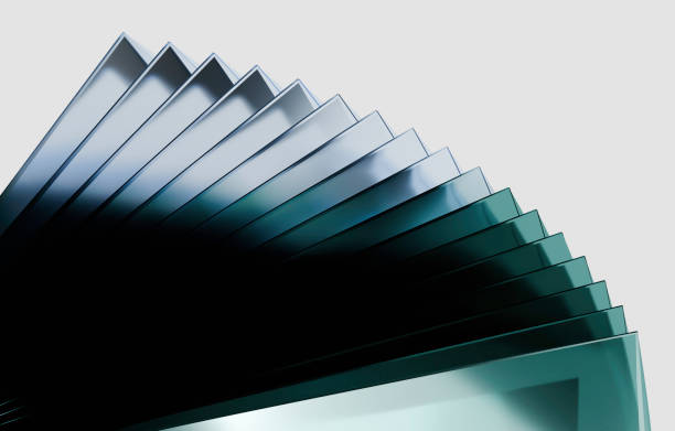 istock Modern Design of Overlapping Gradient Glass Sheets on White Background 2195512790