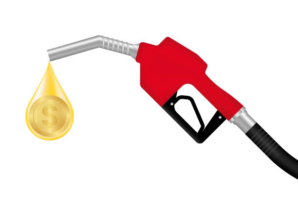 istock Gas Pump or Fuel Nozzle with Dollar Coins. Gas Station Concept. 2195516117