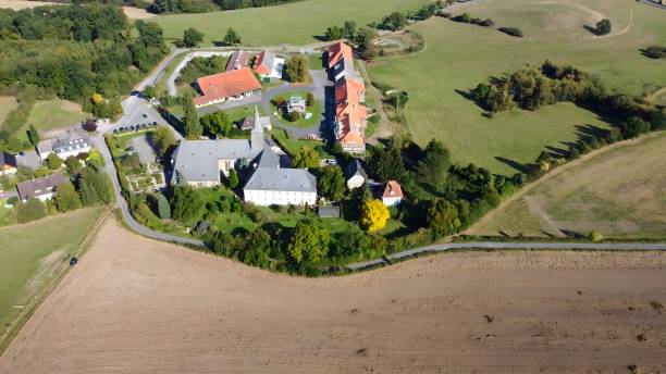 istock Flight over Oelinghausen Monastery in the Arnsberg Sauerland 2195517481