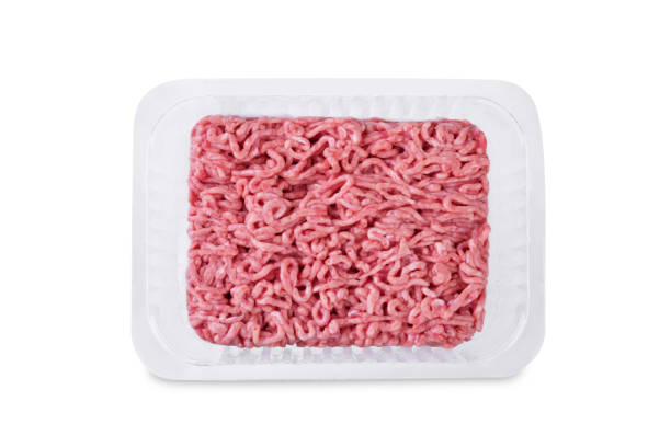 istock Ground meat in a white plastic box on a white isolated background 2195520373