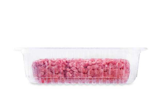 istock Ground meat in a white plastic box on a white isolated background 2195520406