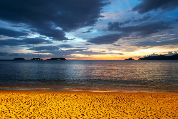 Sunset at Kota Kinabalu beach Sabah Malaysia Borneo