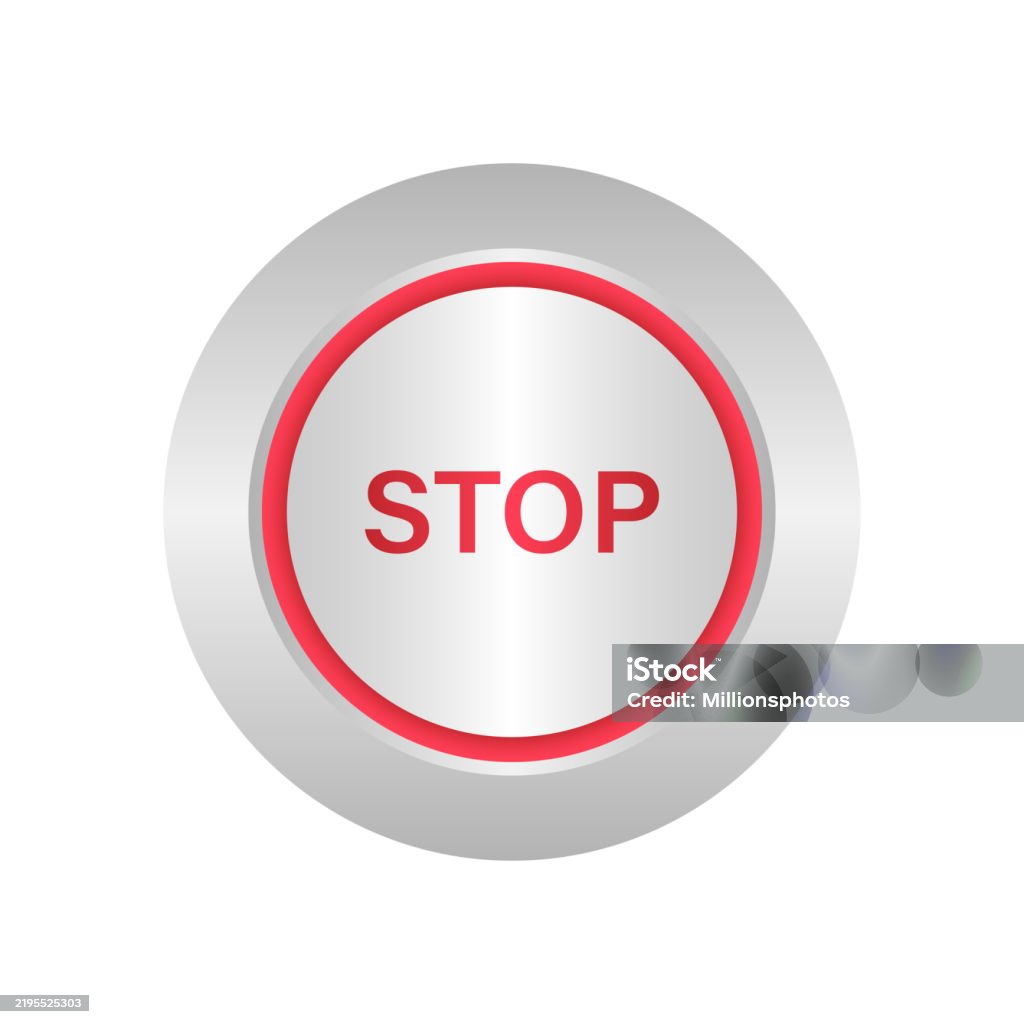 Stop Web Button Stop Button Stock Illustration - Download Image Now - Beginnings ...