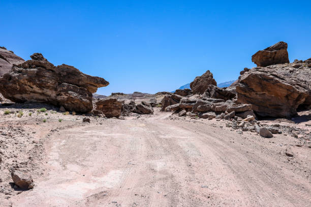 A beautiful clear day exploring the otherworldly Bentonite Hills in Utah. This rough and rugged road travels through the barren landscape.