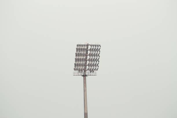 Cricket stadium playground night light big lamps tower, gujrat.