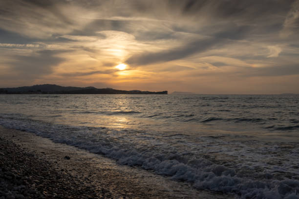 istock Sunset on a beach, Acharavi, Korfu, Greece 2195542573