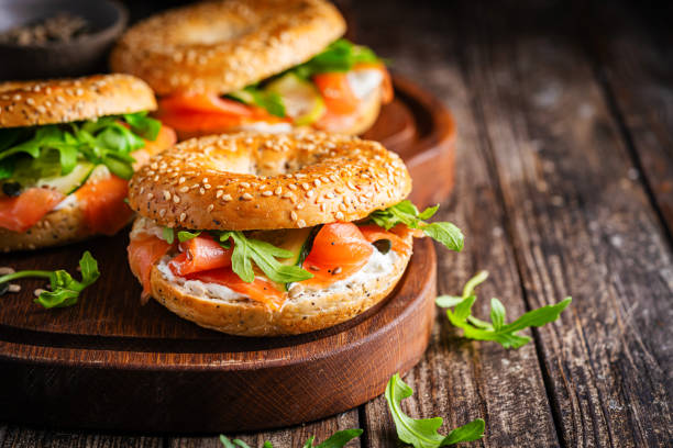 istock Bagel sandwich with salmon 2195555390