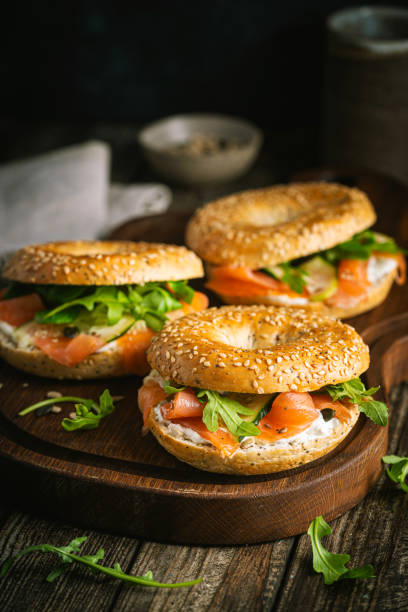 istock Bagel sandwich with salmon 2195555395
