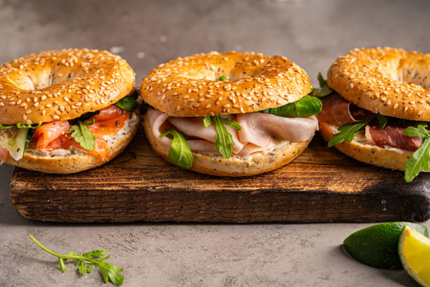 istock Variety of Bagel sandwiches 2195555425