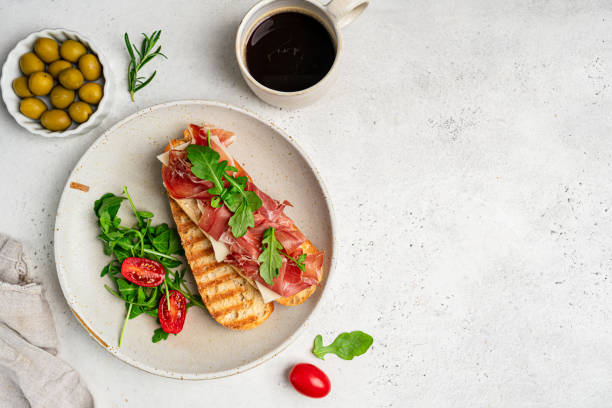 istock Grilled toast with jamon or prosciutto 2195555469