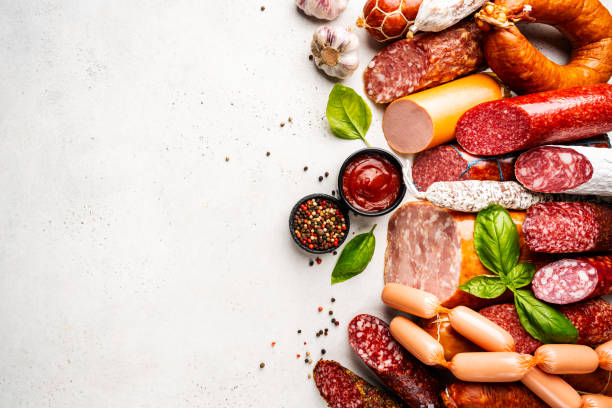 istock Set of different types of sausages 2195559053
