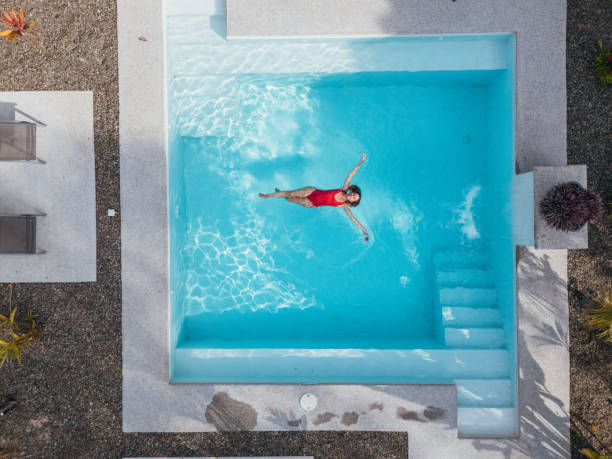 istock Woman Relaxing in a Modern Pool 2195560465