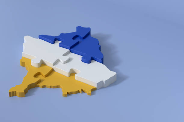 istock Kosovo map puzzle is showing instability and division 2195561720
