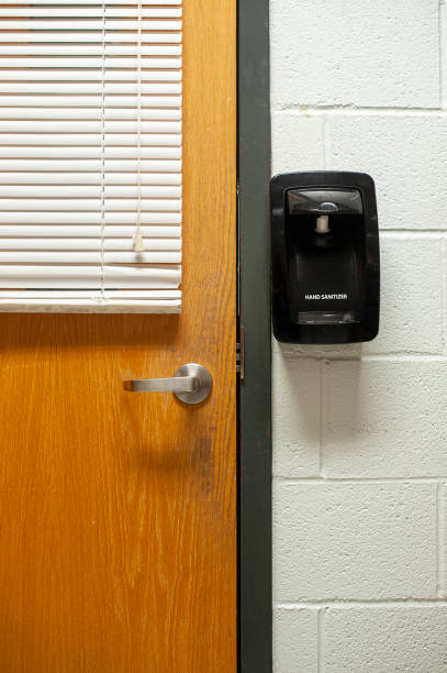 istock Wall Monted Hand Sanitizer in School 2195562531