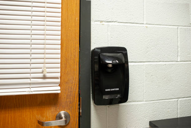 istock Wall Monted Hand Sanitizer in School 2195562532