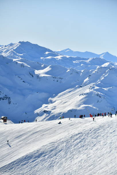 istock Ski slopes of Courchevel ski resort by winter 2195563105