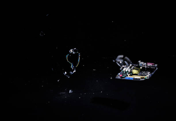 istock Physically damaging a motherboard by throwing on hard surface, locked down shot 2195563398