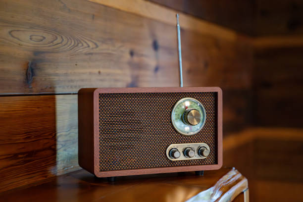istock Antique nostalgic radio on a shelf 2195563502
