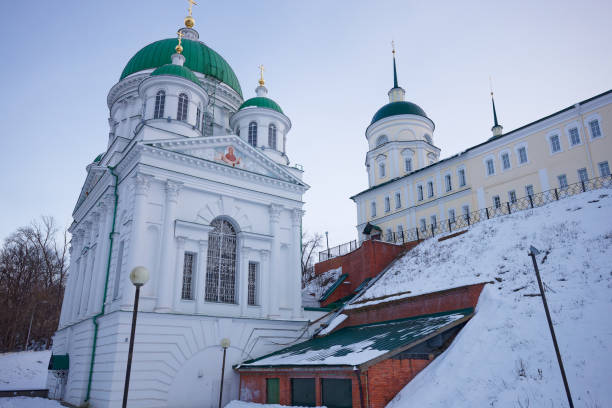 istock White building with a green dome and a red roof 2195567939
