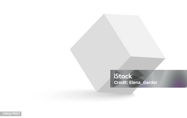 3d Abstract Box White Cube 3d Abstract Box With Shadow Geometric Paper Square Empty ...