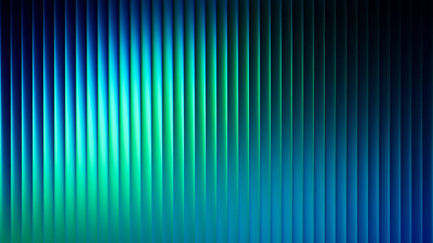 istock Futuristic neon texture with vibrant shades of blue green gradients and bright smooth fluted vertical lines. Bold dynamic design blending smooth tones and radiant colors for modern visual art project 2195588816