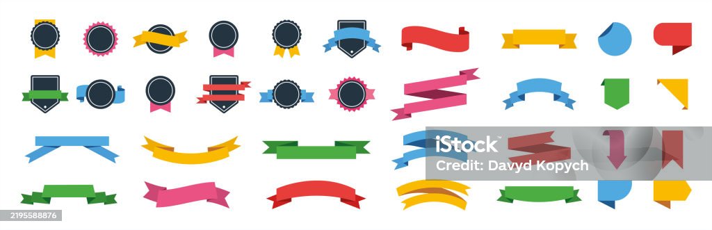Cutted Ribbon Label Vector Ribbons And Labels Vector 10 Eps Stock Illustration - Download ...