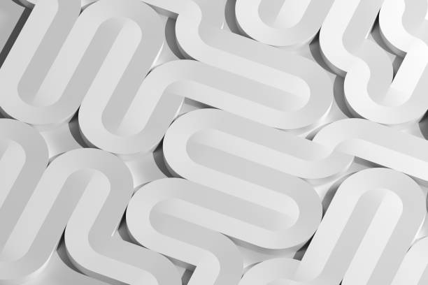 istock Abstract white installation, curved paths of the labyrinth, top view, 3d 2195588993