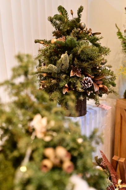 istock Holiday Cheer with a Mini Christmas Tree Display 2195596751
