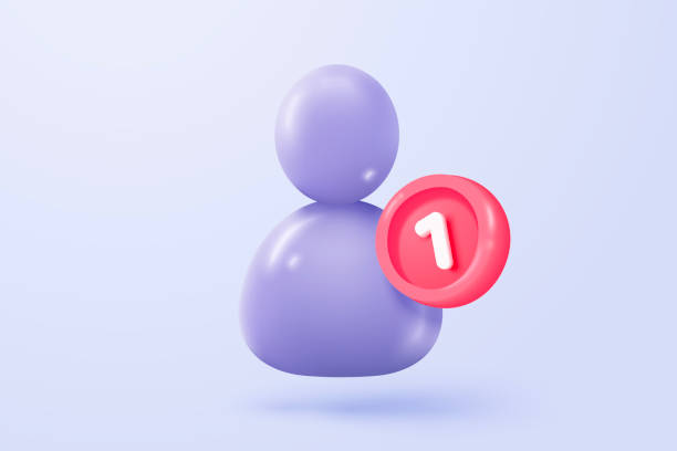 istock 3d user profile icon or social avatar signs and business communication staff person. Identity verification success with notice alert. 3d round account manager button icon vector render illustration 2195597933