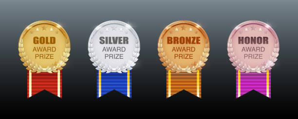 Gold, Silver, Bronze, and Honor Medals with Ribbons - 1st, 2nd, 3rd, and 4th Place Trophy and Medal Collection for Winners, Quality Certificates, and Prize Rewards