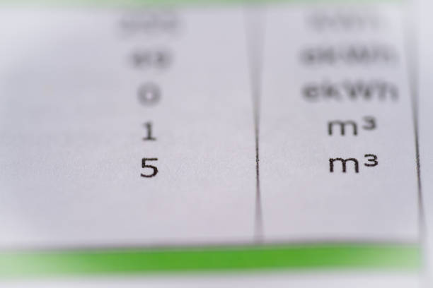 Water usage amounts in cubic meters on a bill.
