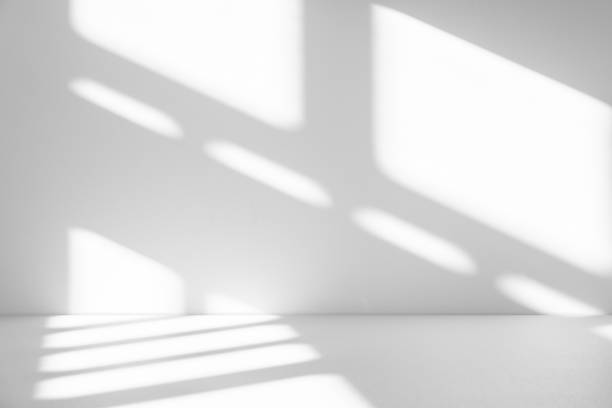 istock Wall interior background, studio and backdrops show products.with shadow from window color white . background for text insertion and presentation product 2195604919
