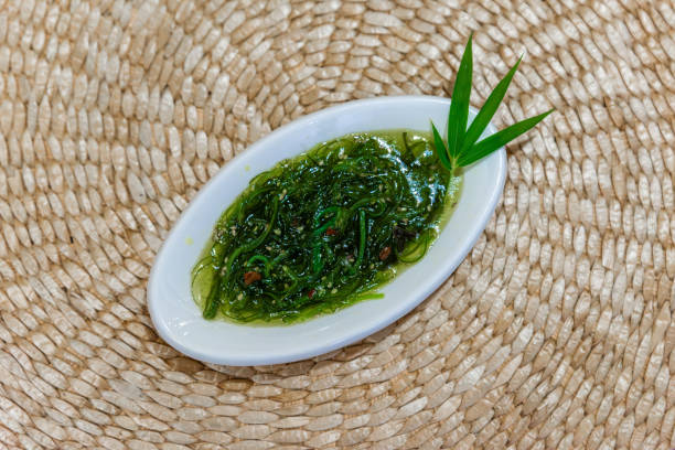 Chinese cold dish of seaweed served on a plate