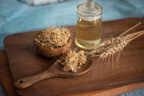 istock Healthy food - wheat germ and oil 2195617854