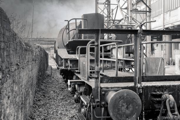 stillgelegte Industrie Stahl Waggons